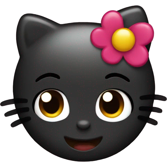 Black hello kitty emoji