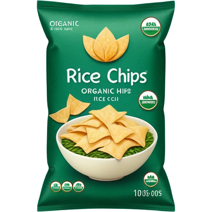 dark green organic rice chips bag emoji
