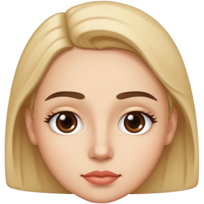 with a little dot on the top of the left lip part a fuller eyebrows emoji