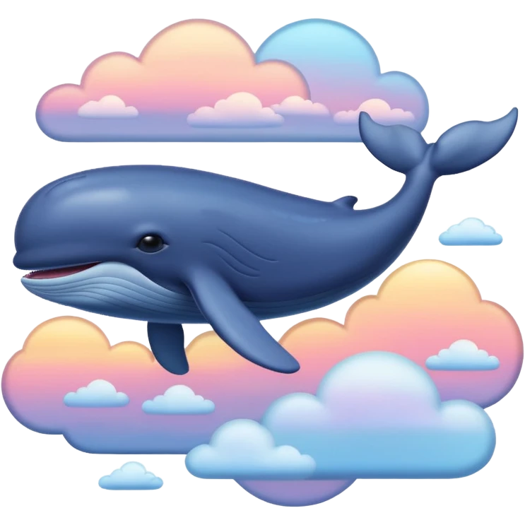 Sky Whale – Gigantic whale drifting among pastel sunset clouds. emoji