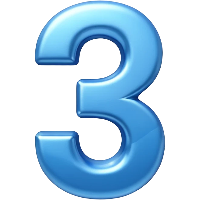 number 30 (3d) in blue color emoji