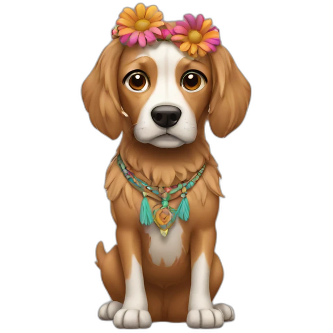 dog-hippie emoji