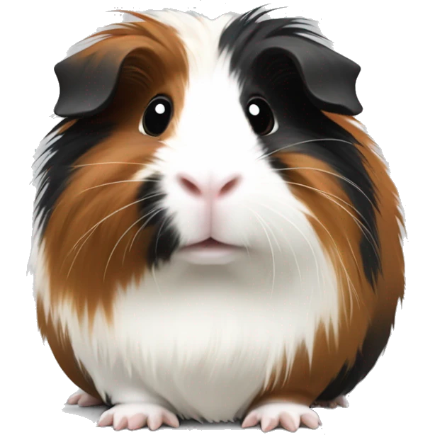 Long hair Guinea pig white and black and brown emoji