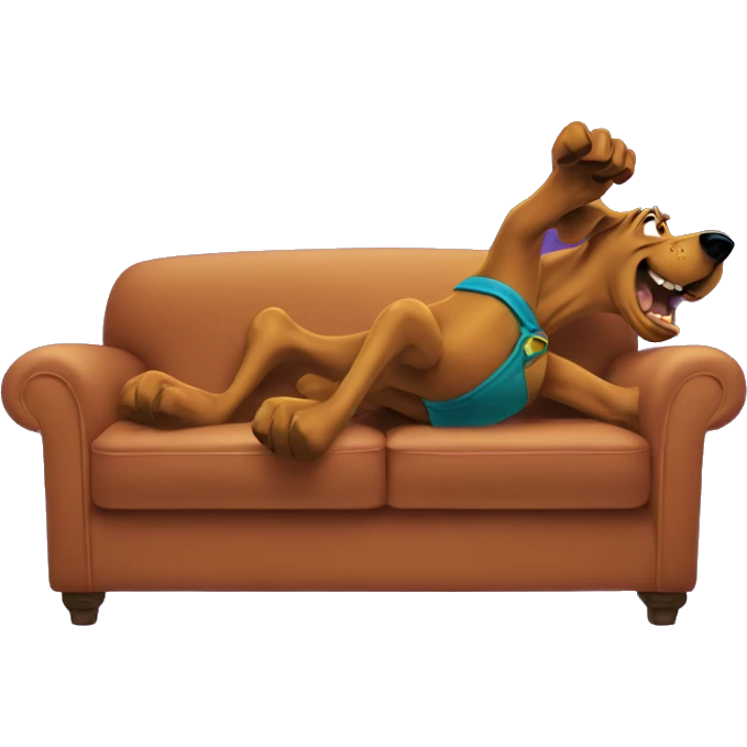 Scooby doo falling over couch emoji