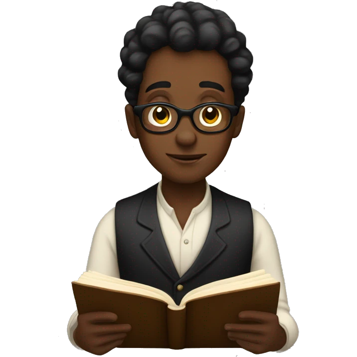 1875 black person reading a book emoji