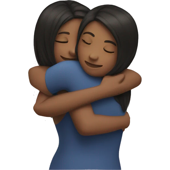 two girls hugging each other emoji