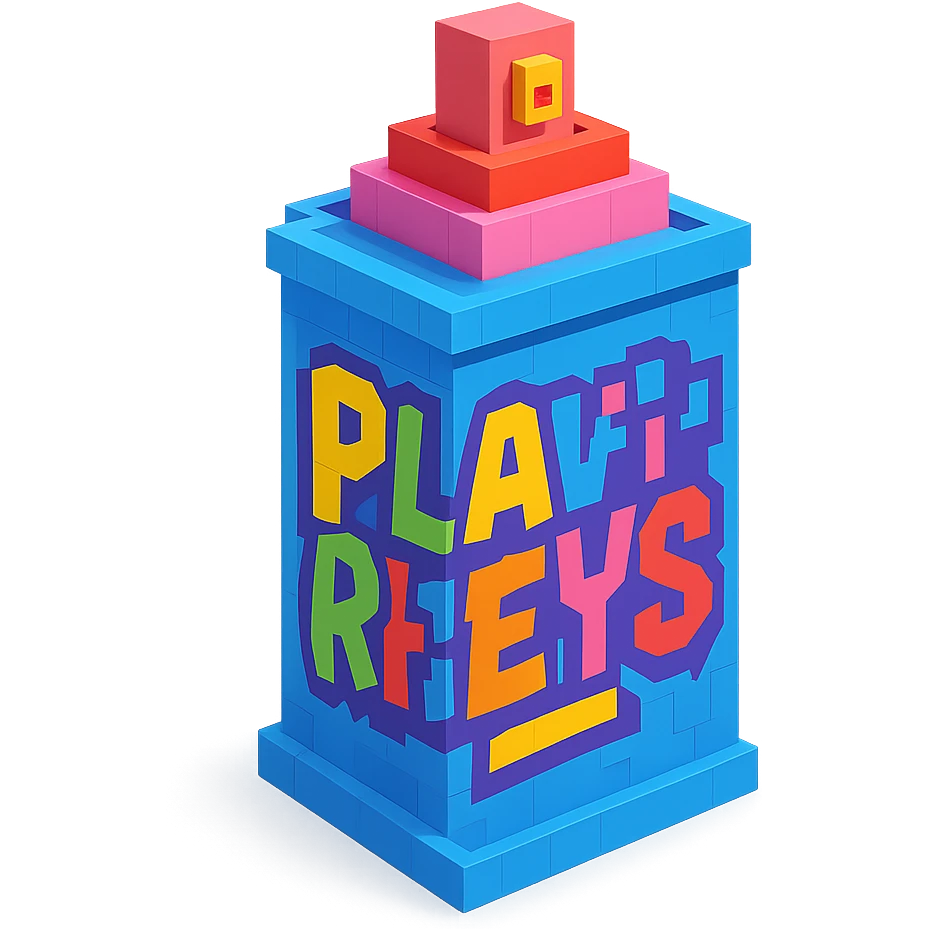 spray paint can with graffiti "PLAVLEYS" emoji