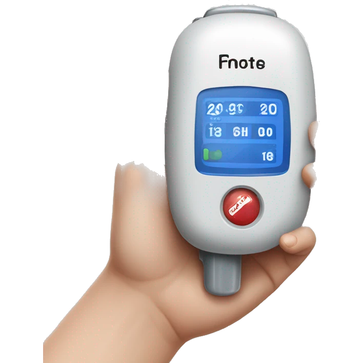 diabetes device realistic with hand emoji