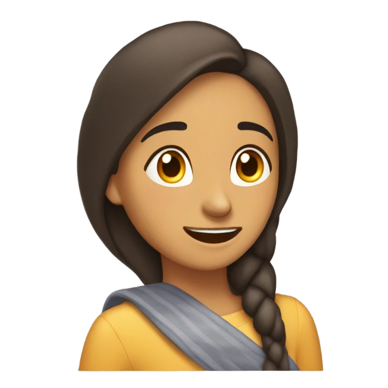 Chica morena de rulos durmiendo  emoji