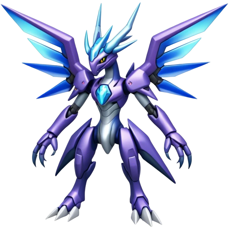  Cool Edgy Shiny Godly Ethereal Digimon-Genesect-Dialga-hybrid full body emoji