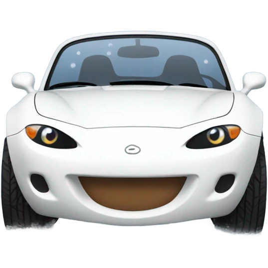 Miata smiling in snow emoji
