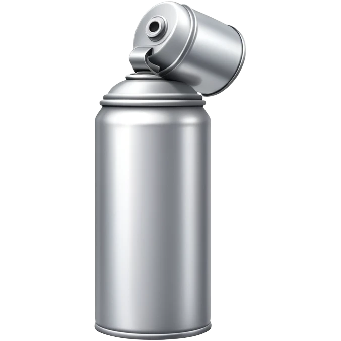 Silver metallic spray paint can for graffiti emoji