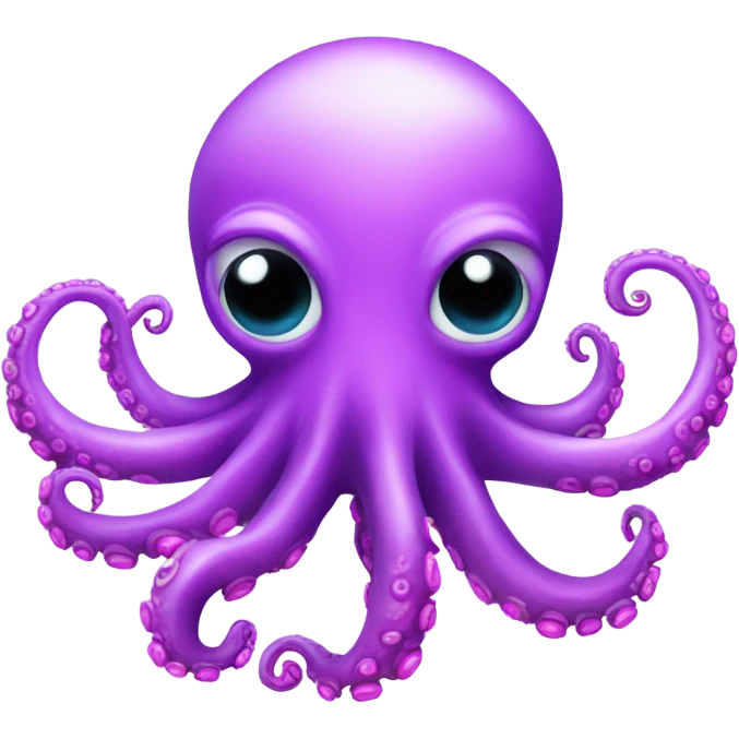 Silver octopus with purple horns and hot pink wings emoji