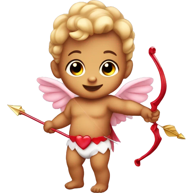 baby cupid with bow and heart arrow emoji