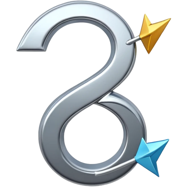 the letter “G” spiralling outwards into infinity with an arrow emoji