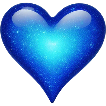 Deep blue sparkling love heart emoji