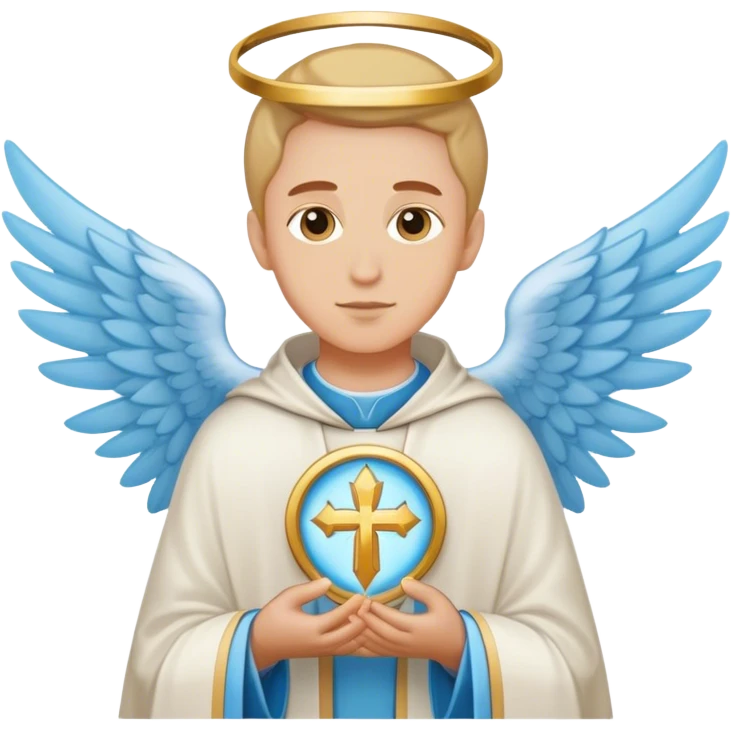saint emblem light blue wings emoji