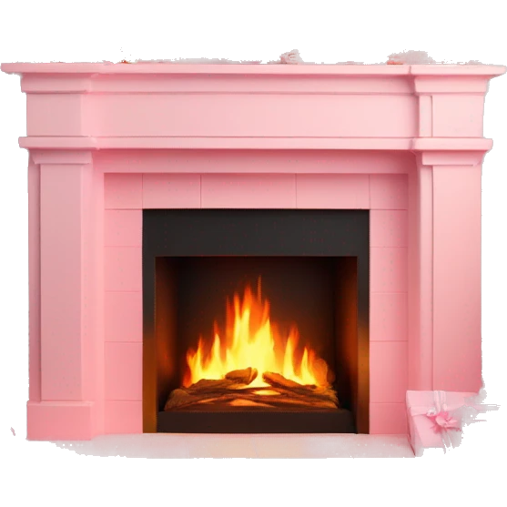 Pastell pink asthetic clean Christmas fireplace  emoji