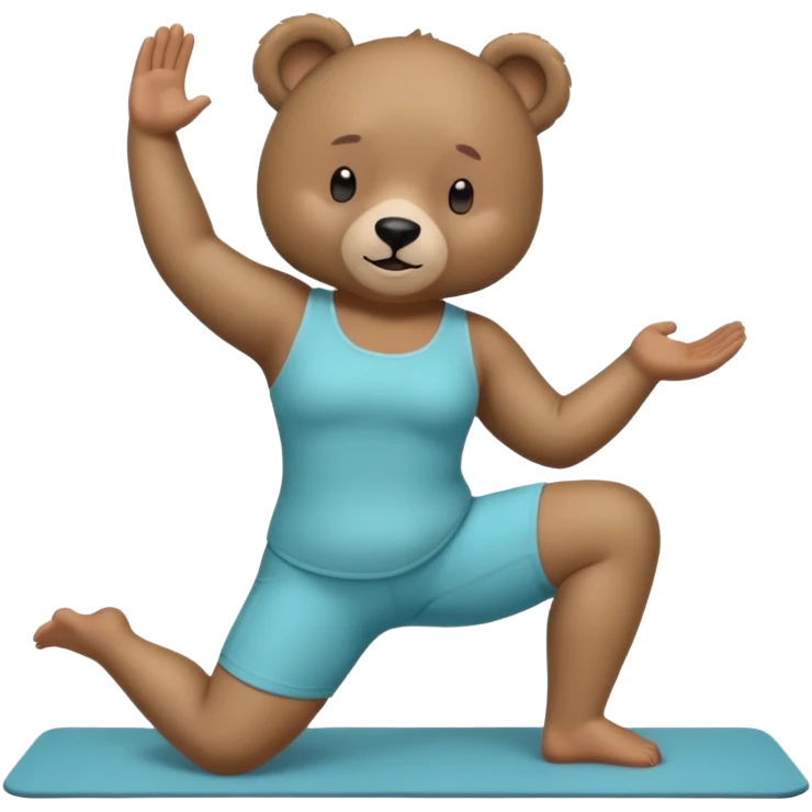bear doing pilates yoga with yoga clothes emoji