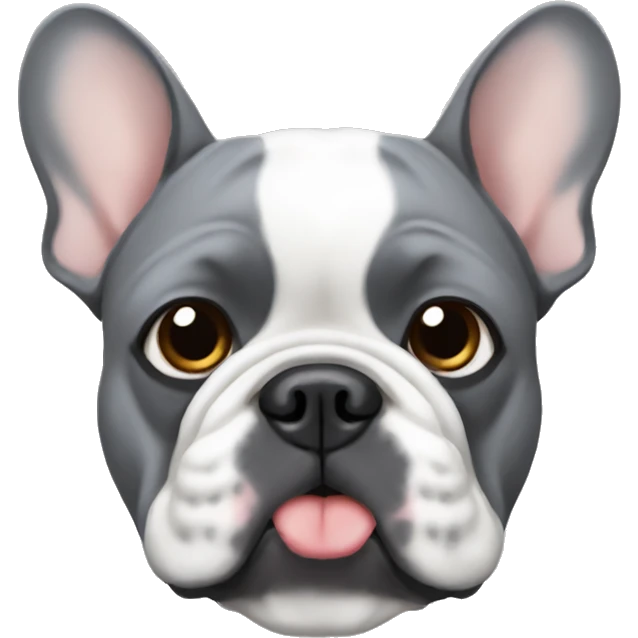 Grey French bulldog  emoji