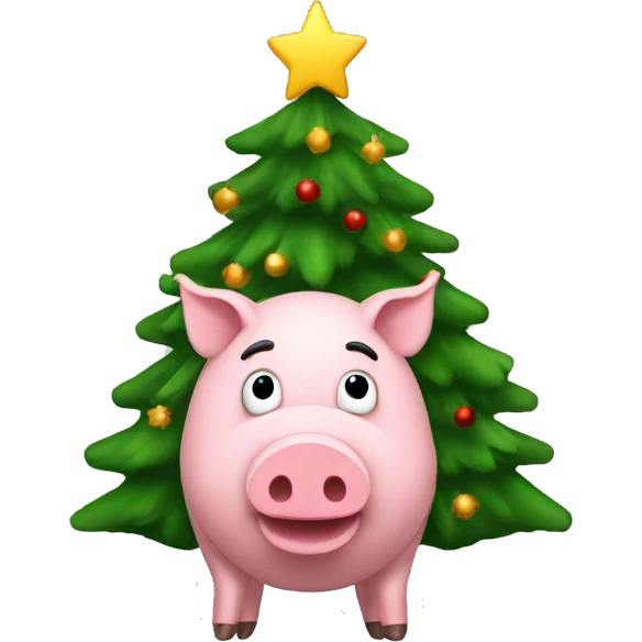 Oink christmas tree emoji