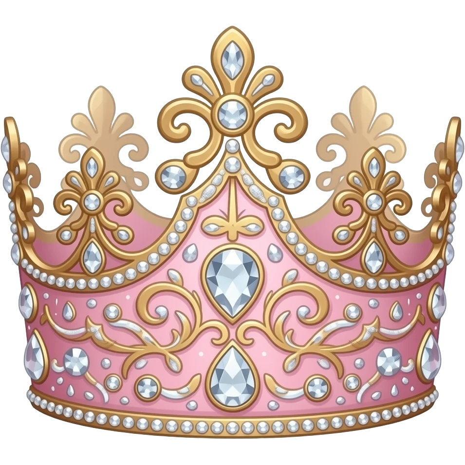 pink coquette cutesy crown detailed emoji