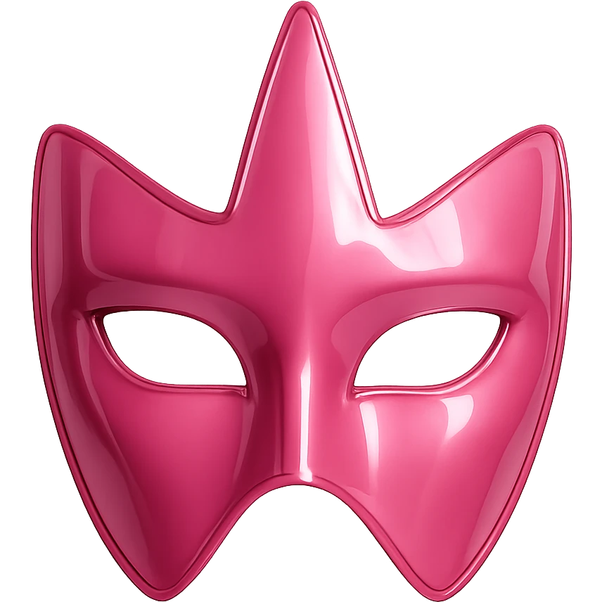 pink kpop idol stage mask, stylish and glossy emoji