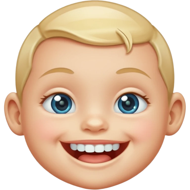 a smiling baby with teeth made of diamonds emoji