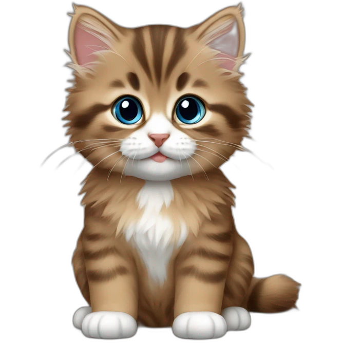 Brown Siberian kitten emoji