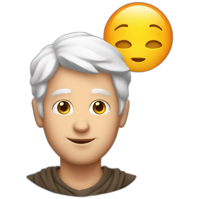 white guy gets a magic thought emoji