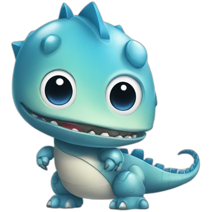 Bleu Dinosaure robot manga emoji