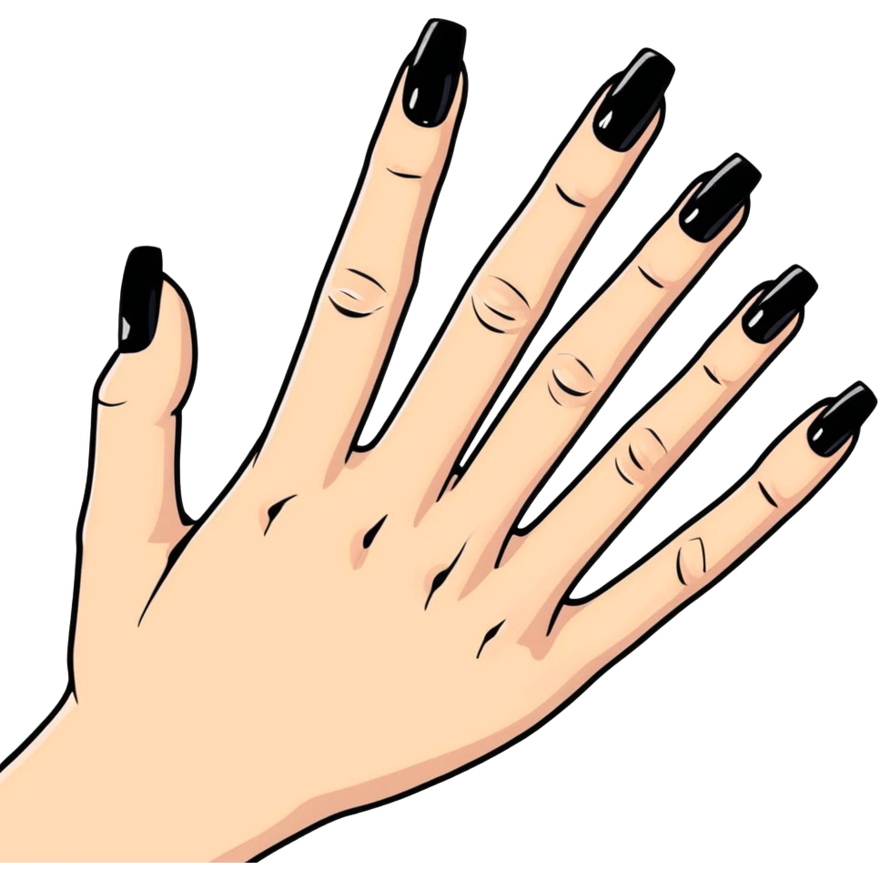 black painted nails emoji