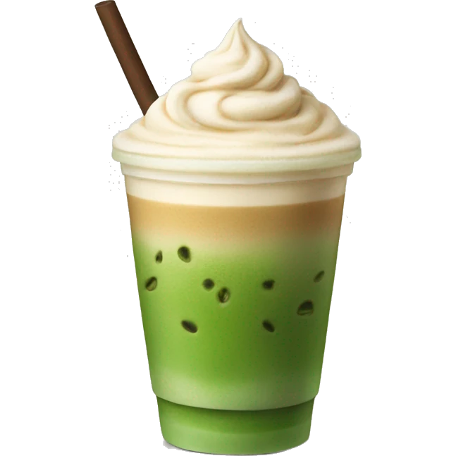 Ice latte matcha  emoji