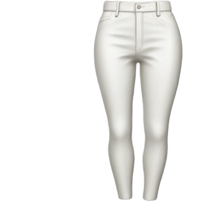White High waisted leather pants isolated emoji