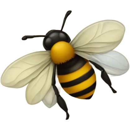 Abeja picando flor jugando al uno emoji