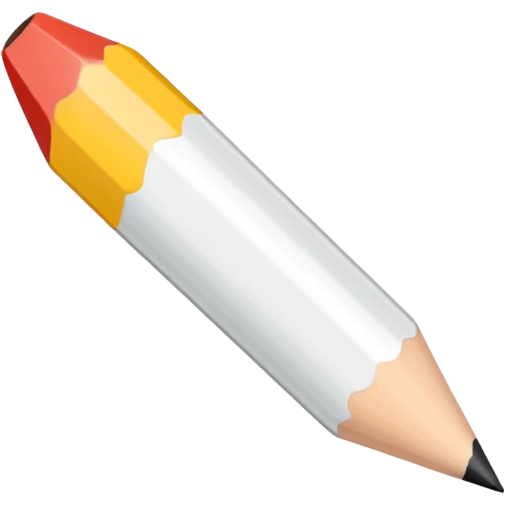 white colored pencil with a sharp tip emoji