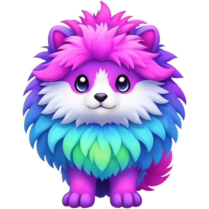 Neon-colored Cute Colorful Fionbri-creature (full body) by Falvie emoji