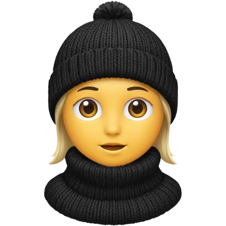 Winter Knit Hat black emoji