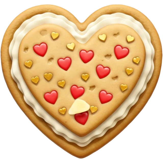 Heart cookie with chips with glitter emoji