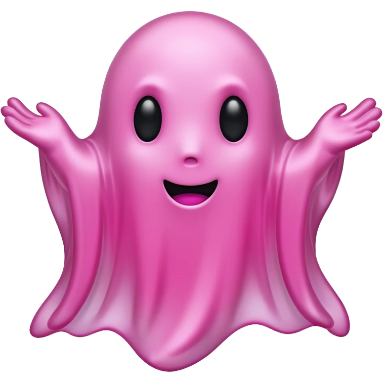 solid pink ghost with only black eyes emoji