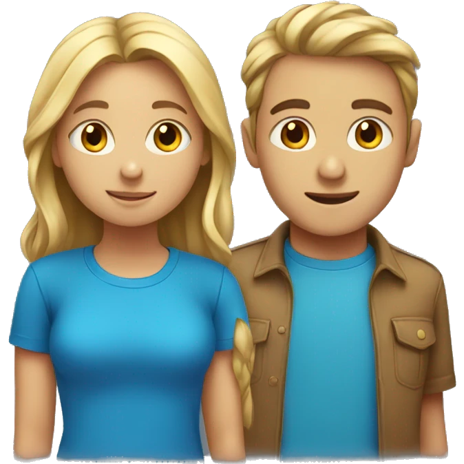 boy and girl with a blue tshirt emoji