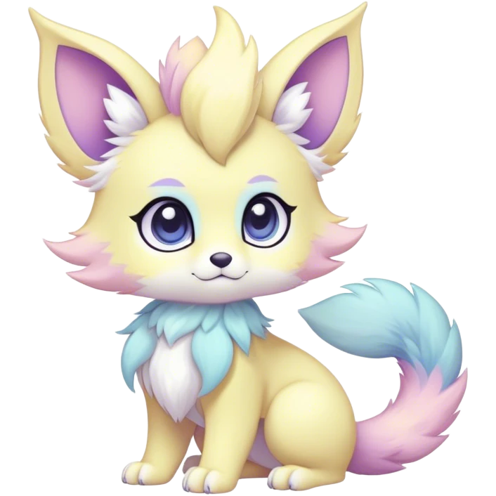 Kawaii bright fantasy ethereal anthro fursona Fakemon with tufted tail  emoji