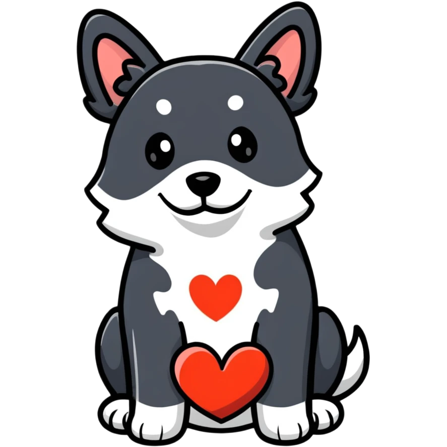 Perro con corazón emoji