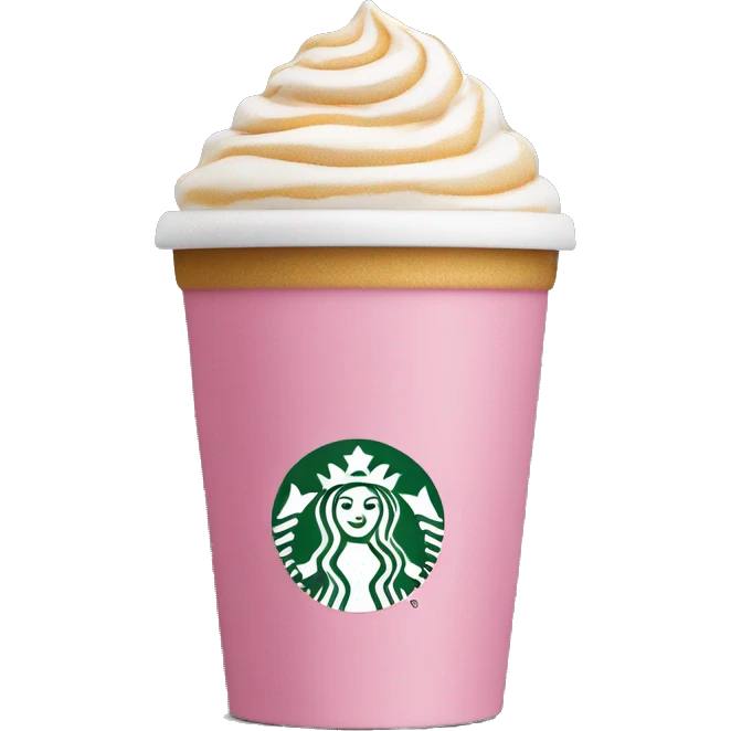 Starbucks cup with foam pink  emoji