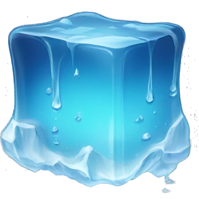 Melting ice cube emoji