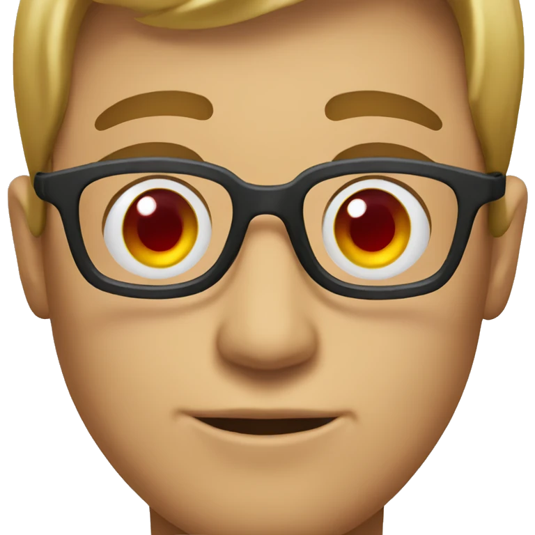 human with glasses and red eyes emoji