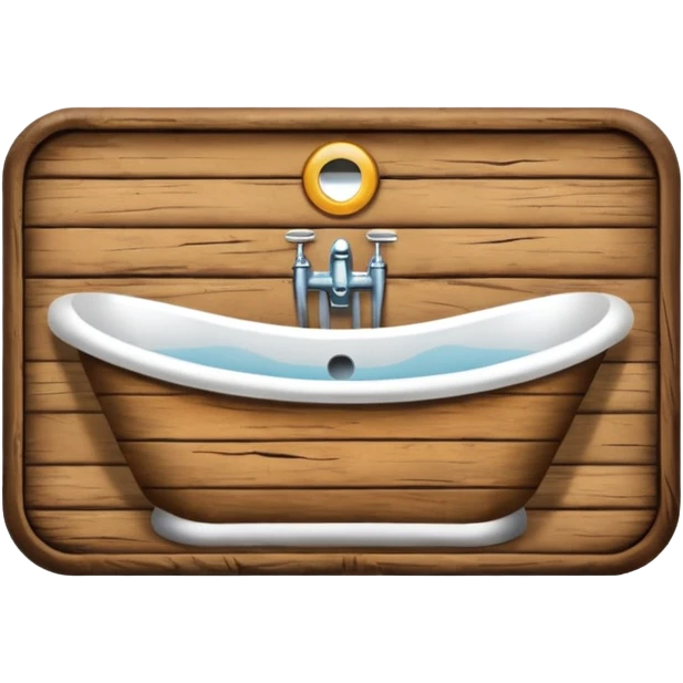 Wooden bathroom sign  emoji