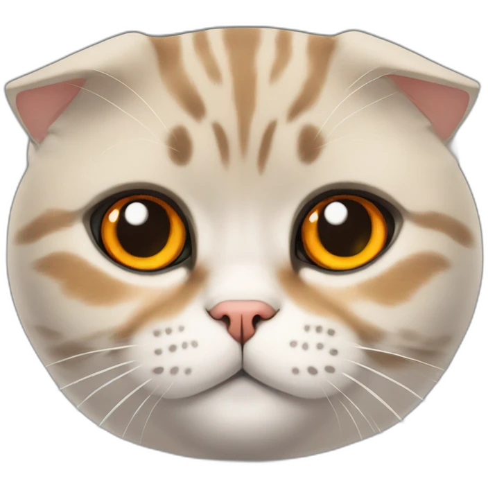 scottish fold cat with an orange on its head emoji
