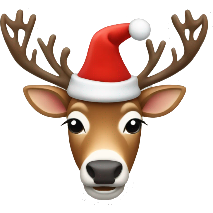 Reindeer with red hat emoji
