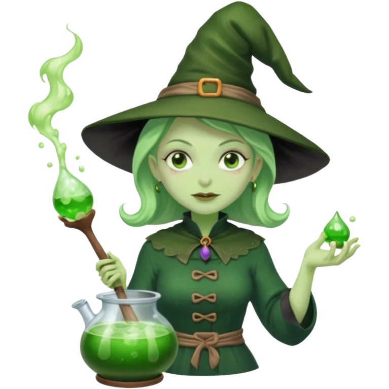 green witch cooking potion emoji